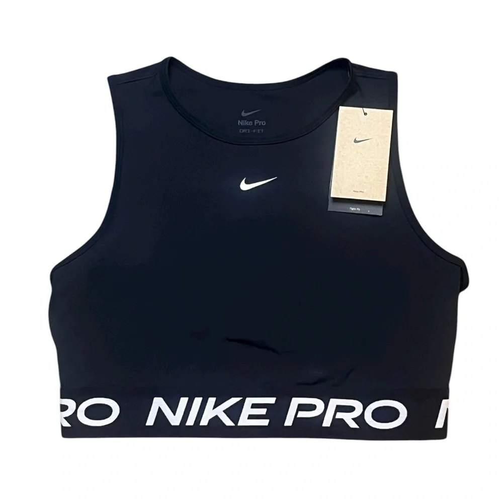 Nike Pro Size Medium Women's Dri-FIT Cropped Training Tank Black